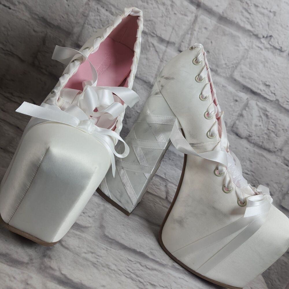 Sugar Thrillz Sweet Sonata Ballet Wrap Platform Heels Size 9 Shoes Dolls Kill